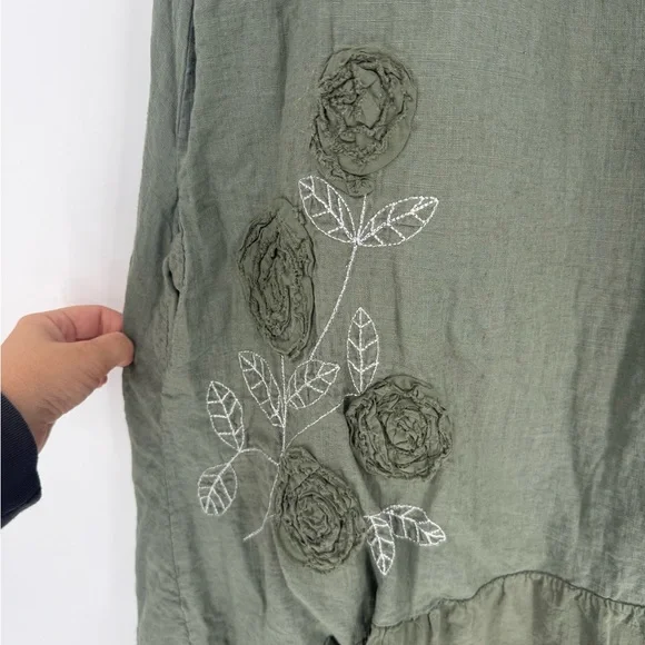 Chic Asymmetrical Olive Green Dress - Picture 4 of 5